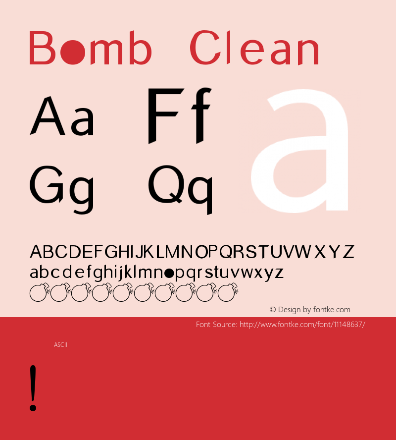 Bomb Clean Version 001.000 Font Sample