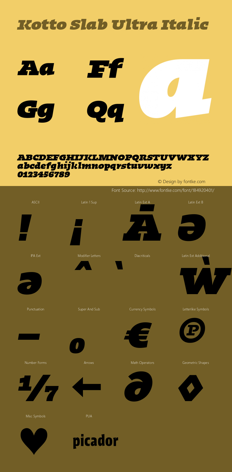 KottoSlab-UltraItalic Version 1.000 | wf-rip DC20190520图片样张