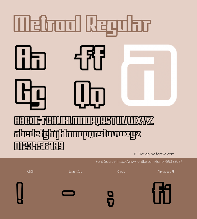 Metrool Version 1.00;November 21, 2019;FontCreator 11.5.0.2430 64-bit Font Sample