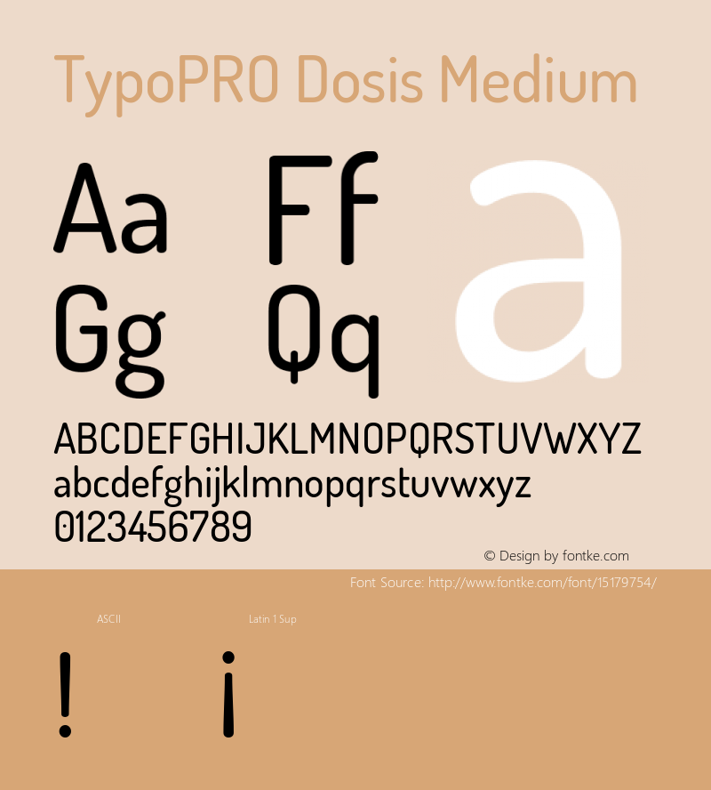 TypoPRO Dosis Medium Version 1.007 Font Sample