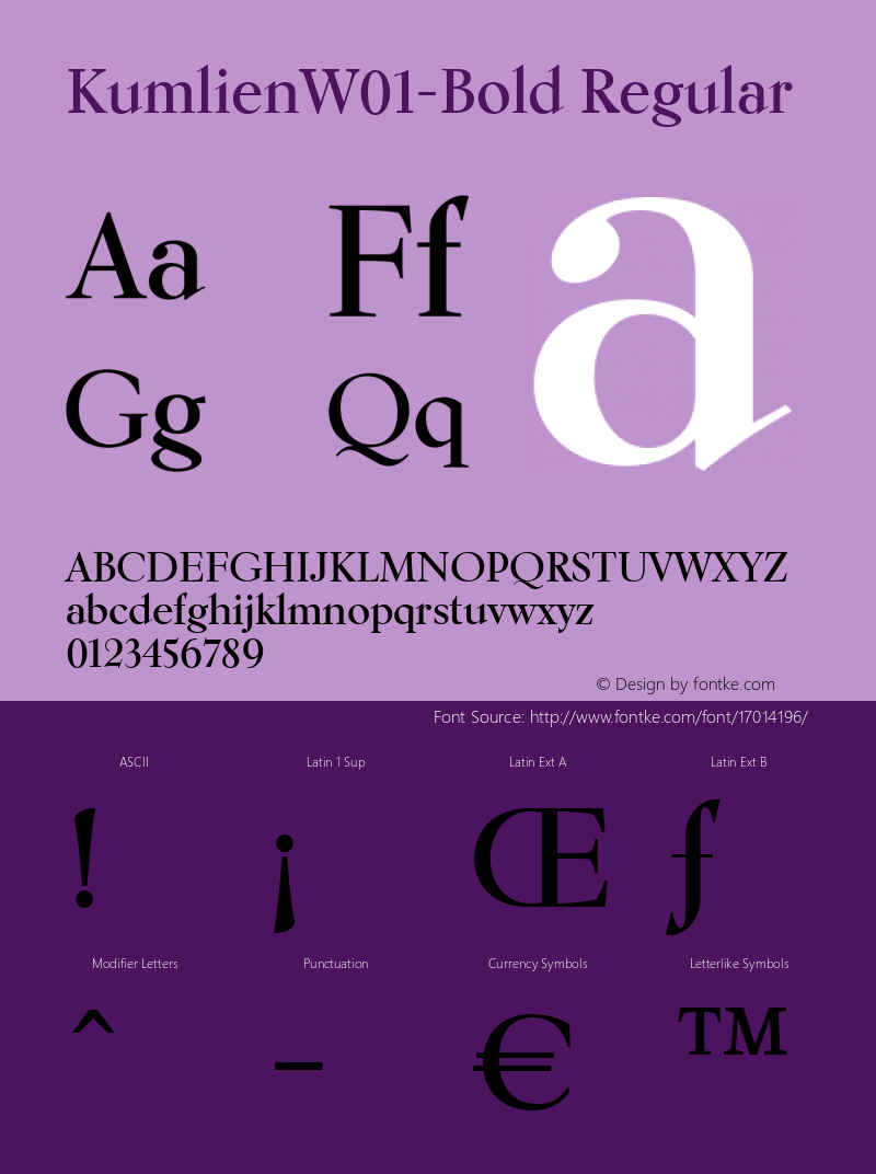 KumlienW01-Bold Regular Version 1.00 Font Sample