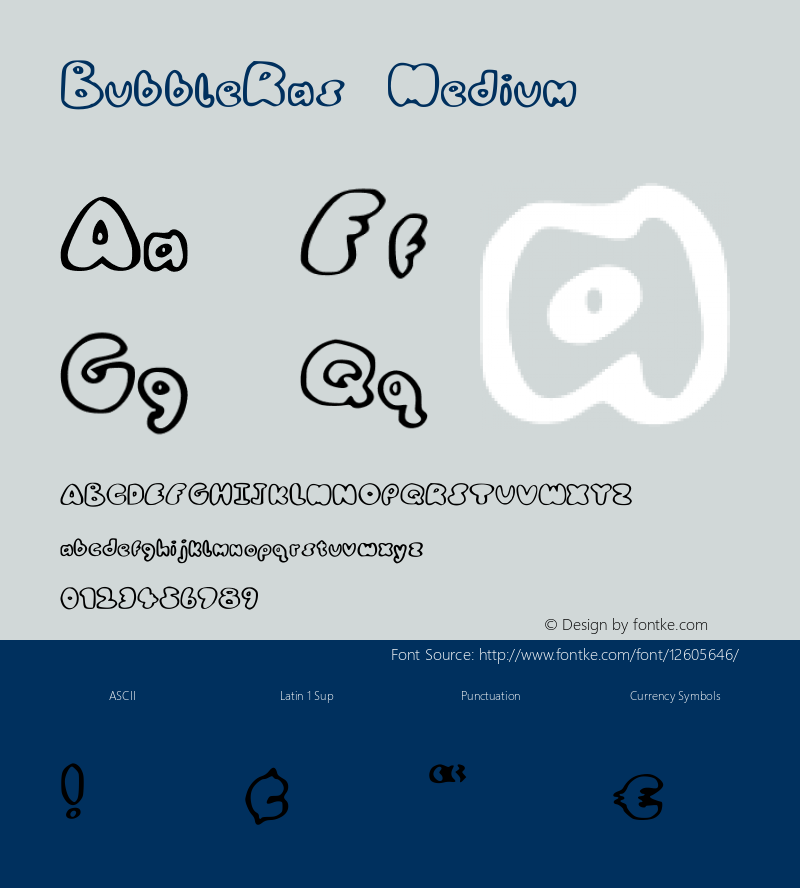 BubbleRas Medium Version 001.000 Font Sample