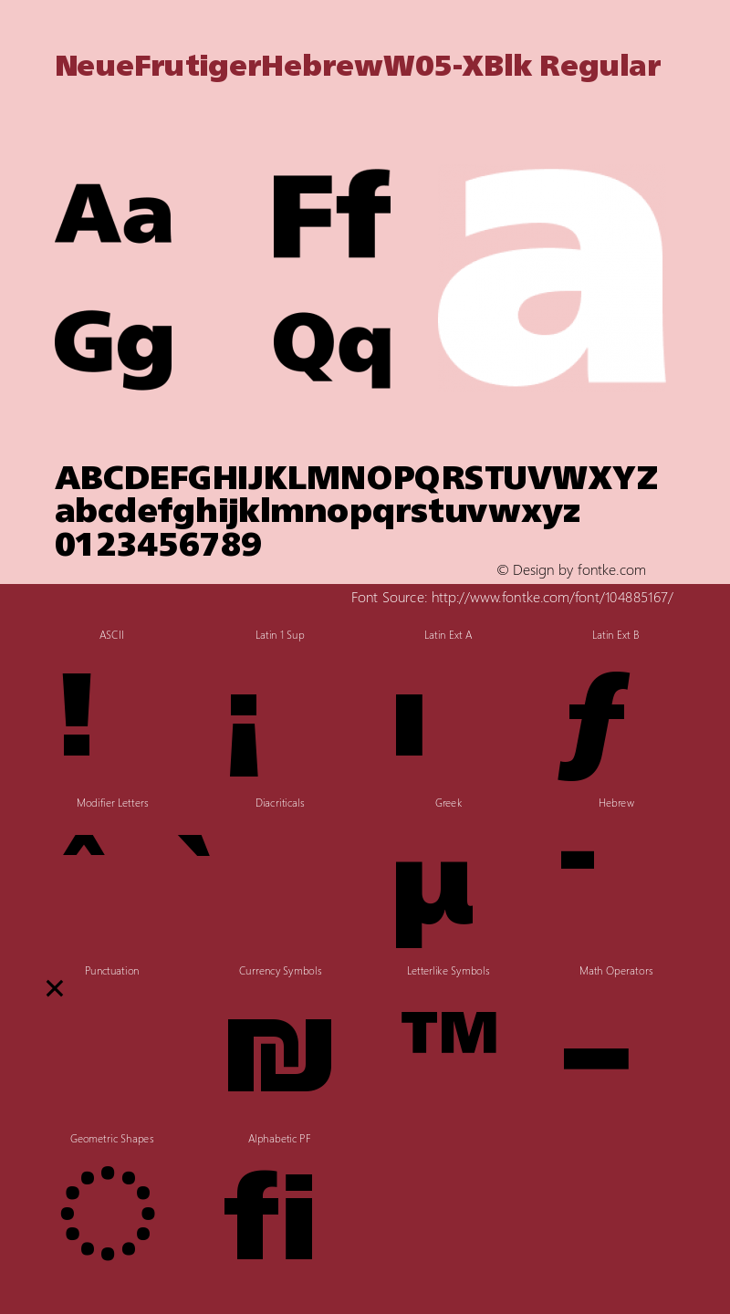 Neue Frutiger Hebrew W05 XBlack Version 1.00 Font Sample