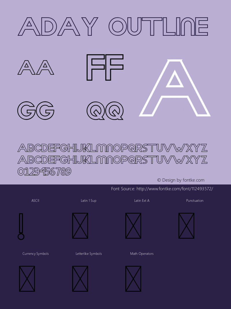 Aday Outline Version 1.002;Fontself Maker 3.5.1 Font Sample