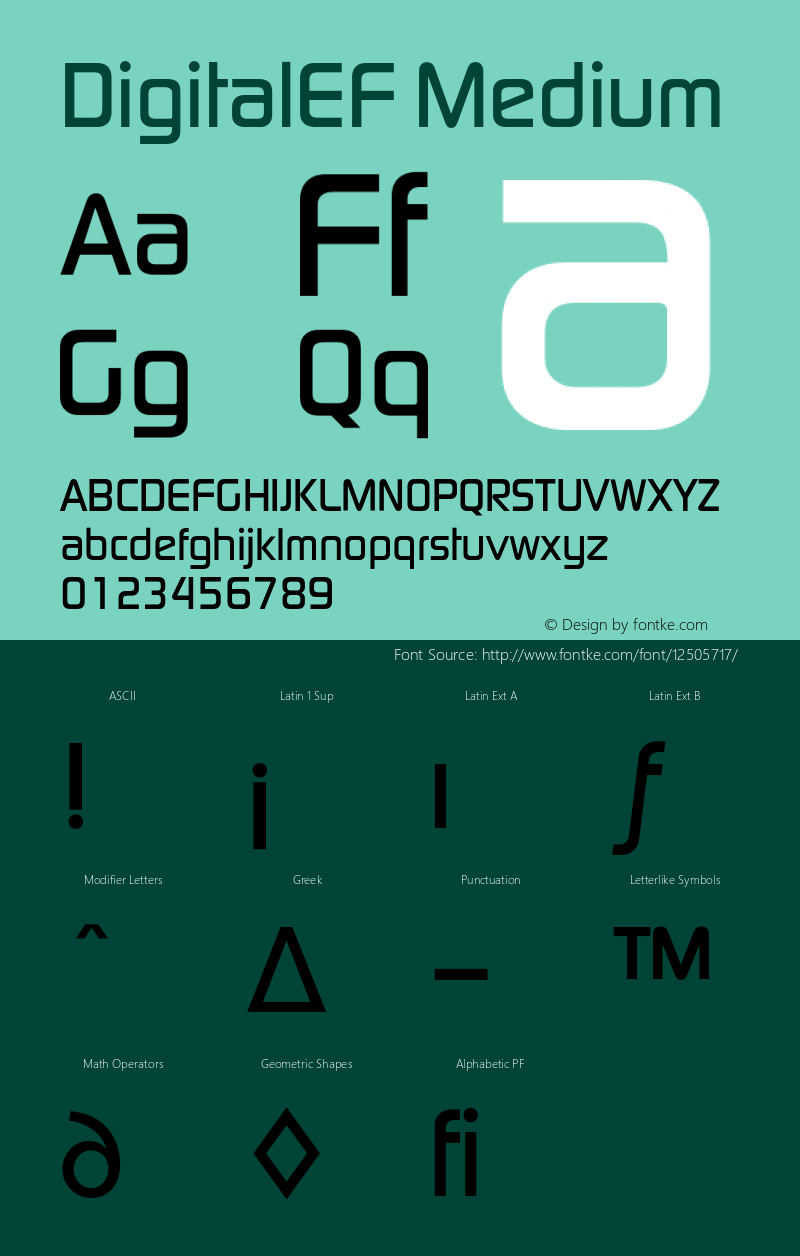 DigitalEF Medium 001.000 Font Sample