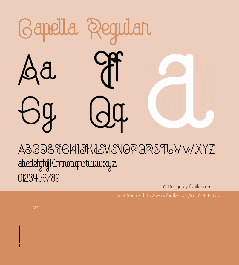 Capella Regular 1.000 Font Sample