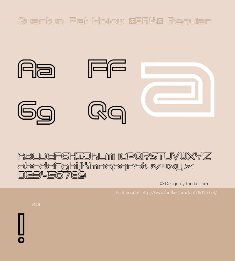 Quantum Flat Hollow (BRK) Regular Version 2.09 Font Sample
