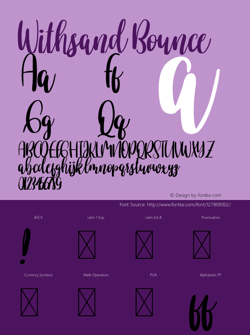 Withsand Bounce Version 1.003;Fontself Maker 3.5.1 Font Sample