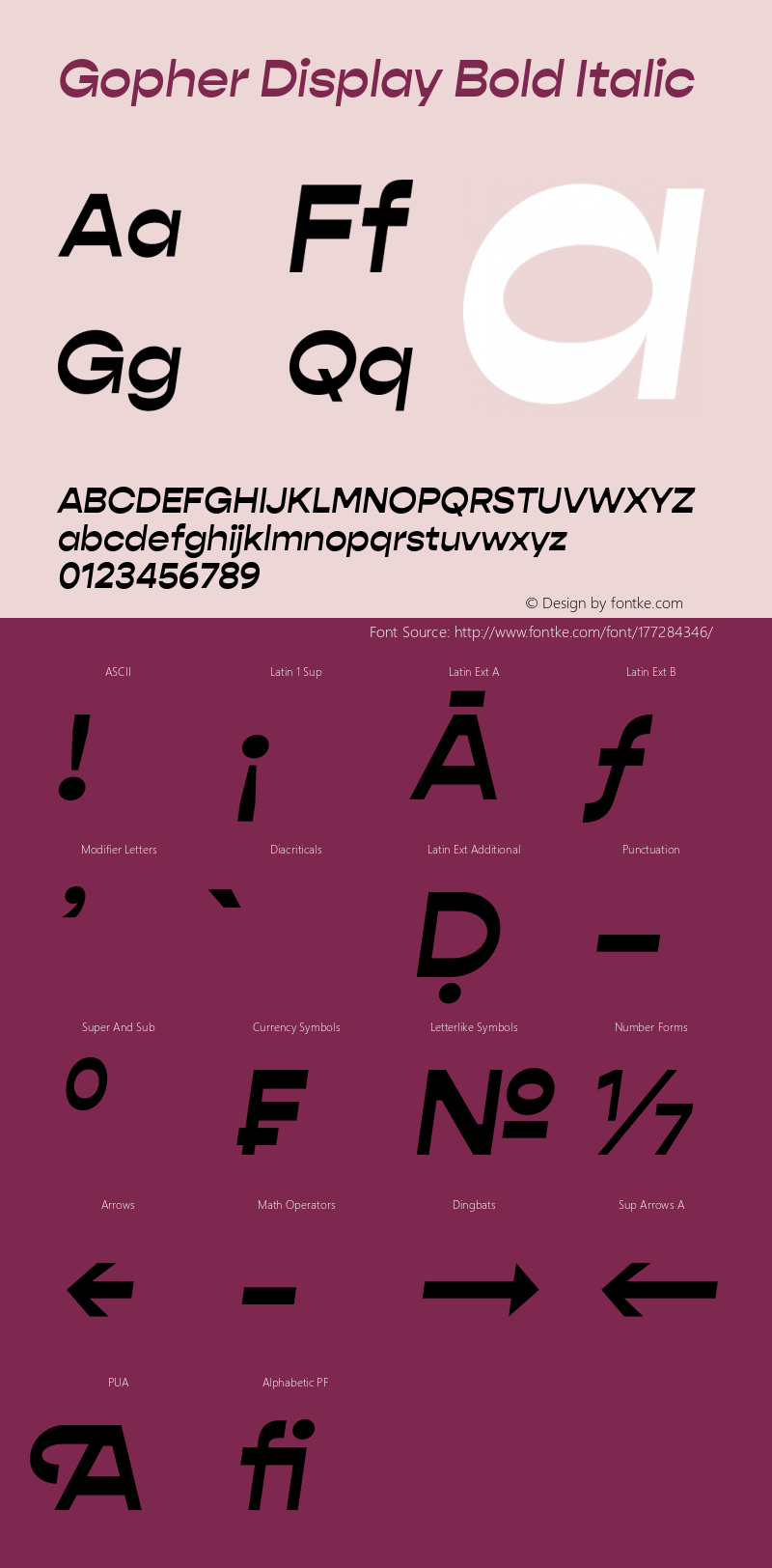 Gopher Display Bold Italic Version 1.000;PS 001.000;hotconv 1.0.88;makeotf.lib2.5.64775图片样张