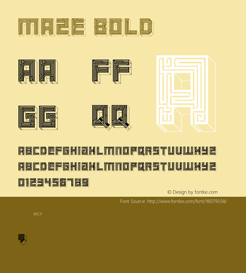 Maze Bold Version 1.0 Font Sample