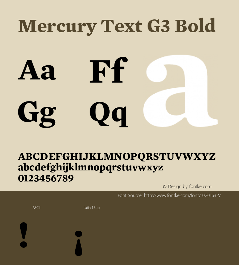 Mercury Text G3 Bold 001.000 Font Sample