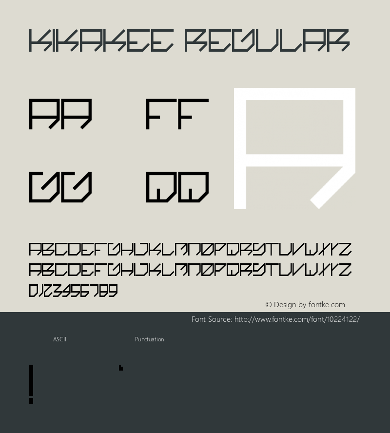 kikakee Regular Version 1.0 Font Sample