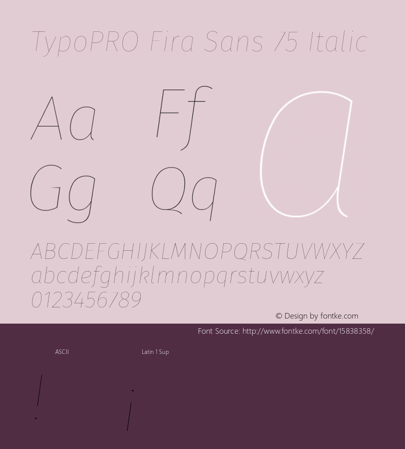 TypoPRO Fira Sans 75 Italic Version 4.106;PS 004.106;hotconv 1.0.70;makeotf.lib2.5.58329 Font Sample