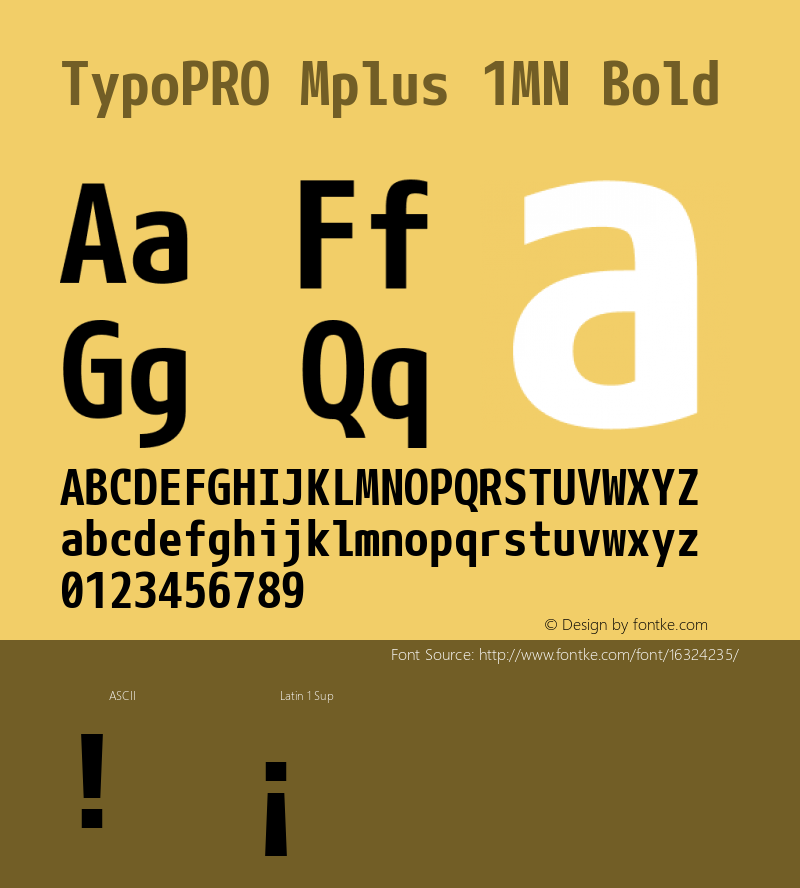 TypoPRO Mplus 1MN Bold Version 1.059 Font Sample