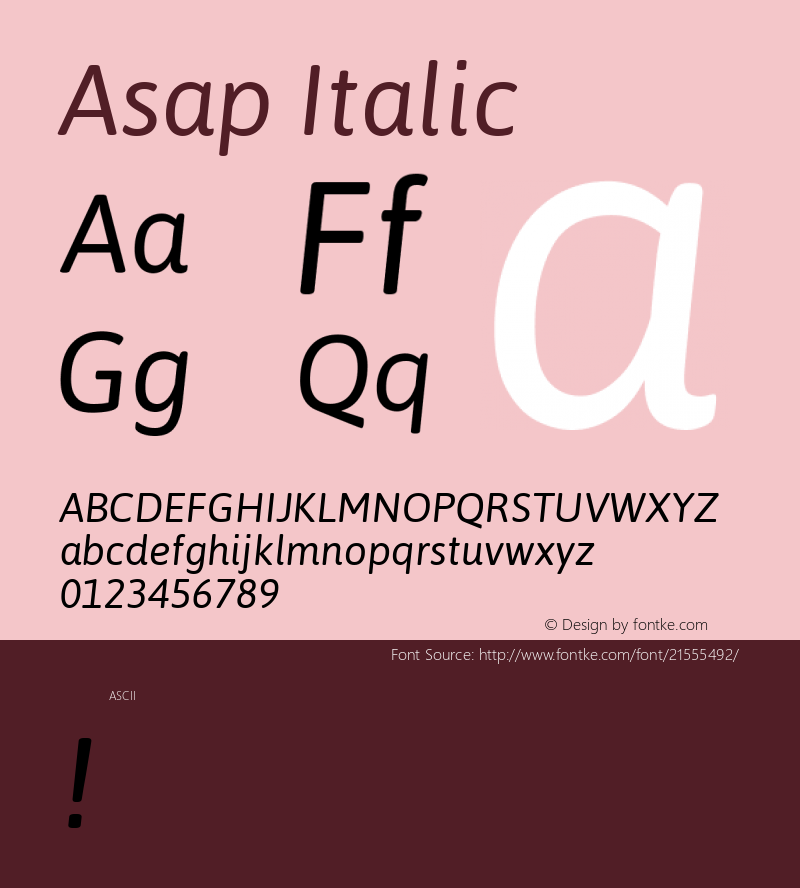 Asap Version 1.0 Font Sample