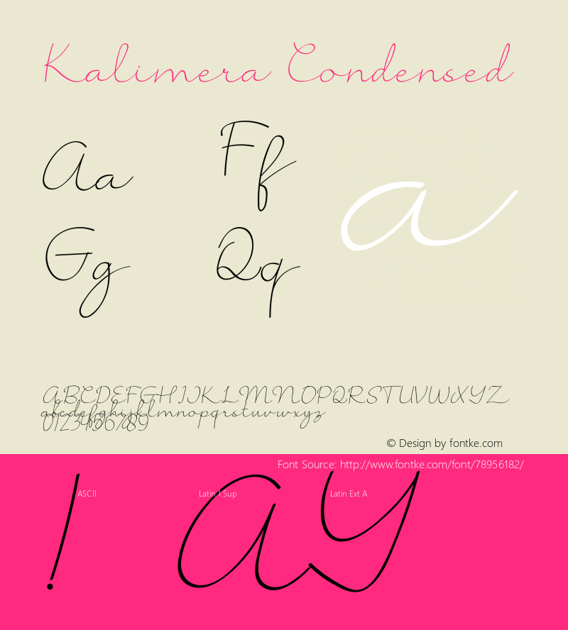 Kalimera Condensed Version 1.002;Fontself Maker 3.4.0 Font Sample