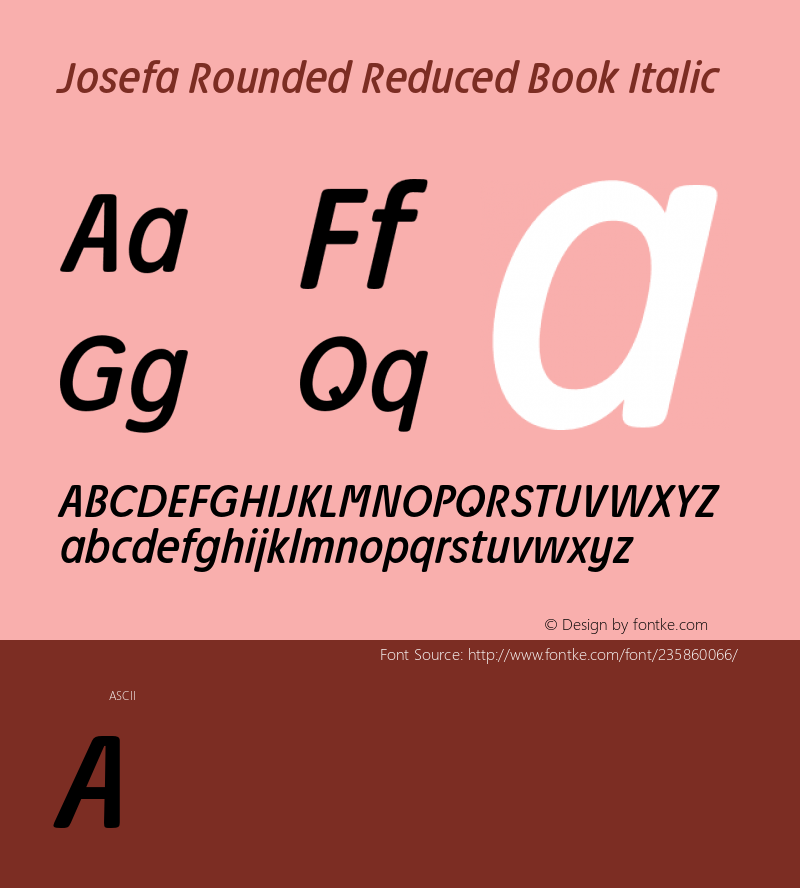 Josefa Rounded Reduced Book Italic Version 1.011图片样张