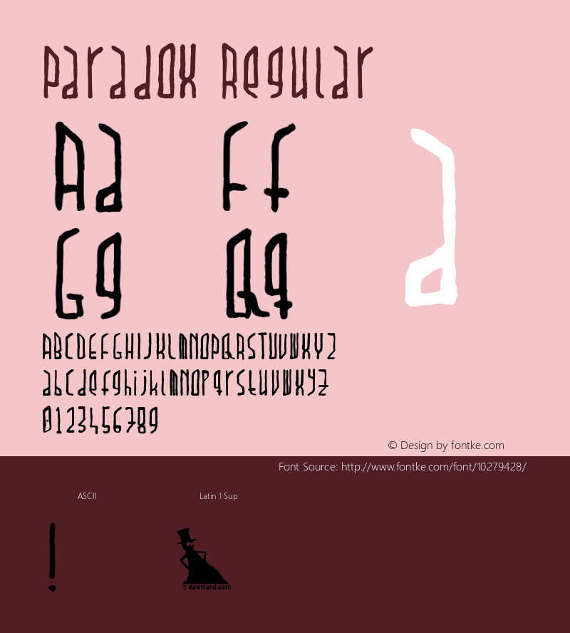 Paradox Regular Version 001.000 Font Sample