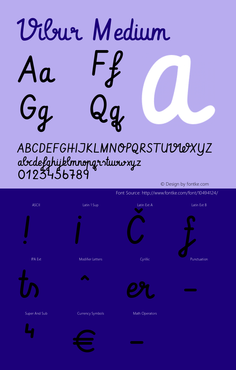 Vibur Medium Version 1.004 Font Sample