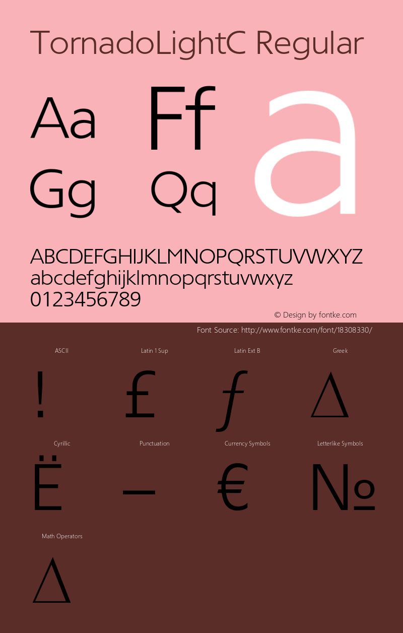 TornadoLightC Regular OTF 1.0;PS 001.000;Core 116;AOCW 1.0 161 Font Sample