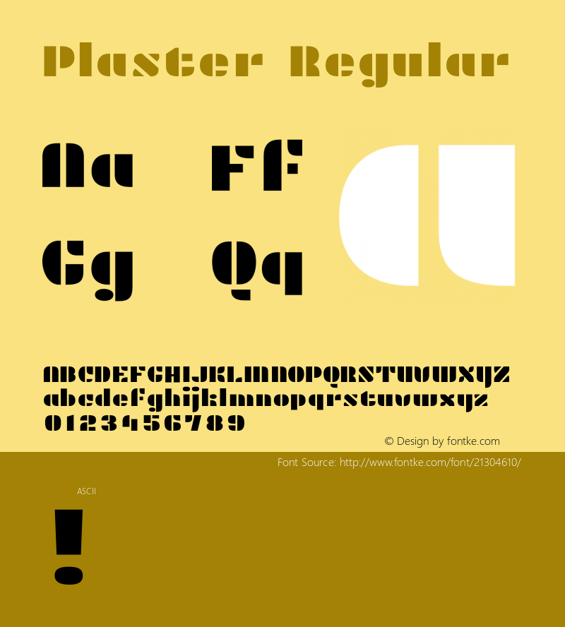 Plaster Regular  Font Sample