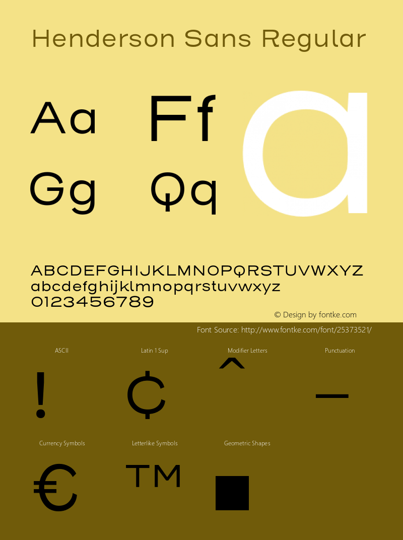 HendersonSans-Regular Version 1.000 Font Sample