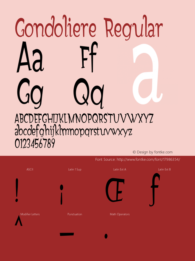 Gondoliere Regular 1.0 Font Sample