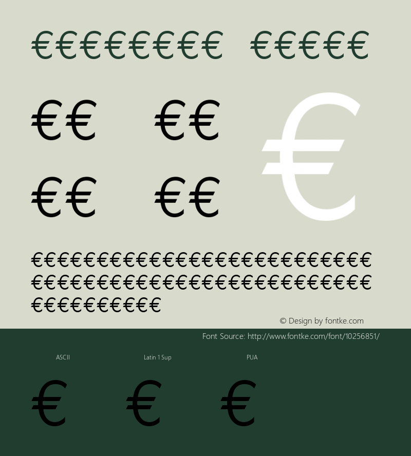 EuroMono Roman Version 1.00 Font Sample