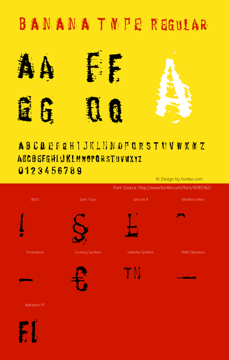 BANANA TYPE Regular Unknown Font Sample