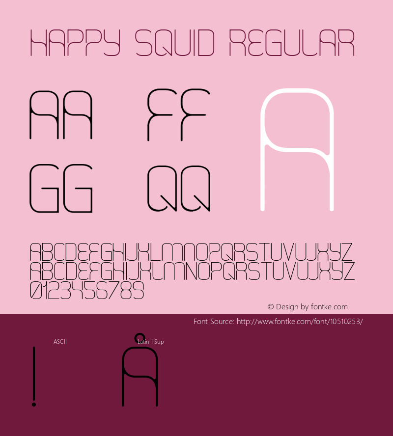 happy squid Regular Version 1.0 Font Sample