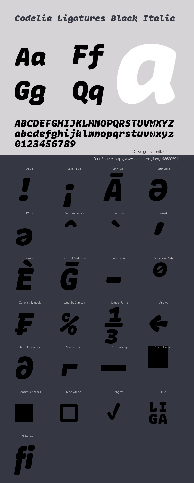 Codelia Ligatures Black Italic 1.000 | web-TT图片样张