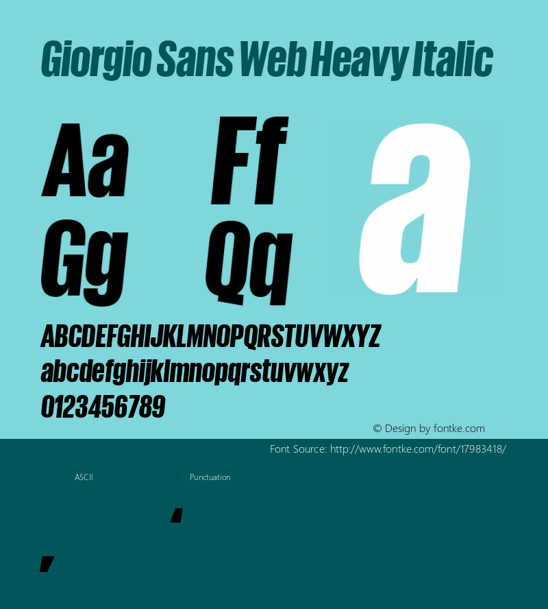 Giorgio Sans Web Heavy Italic Version 1.001 2012 Font Sample