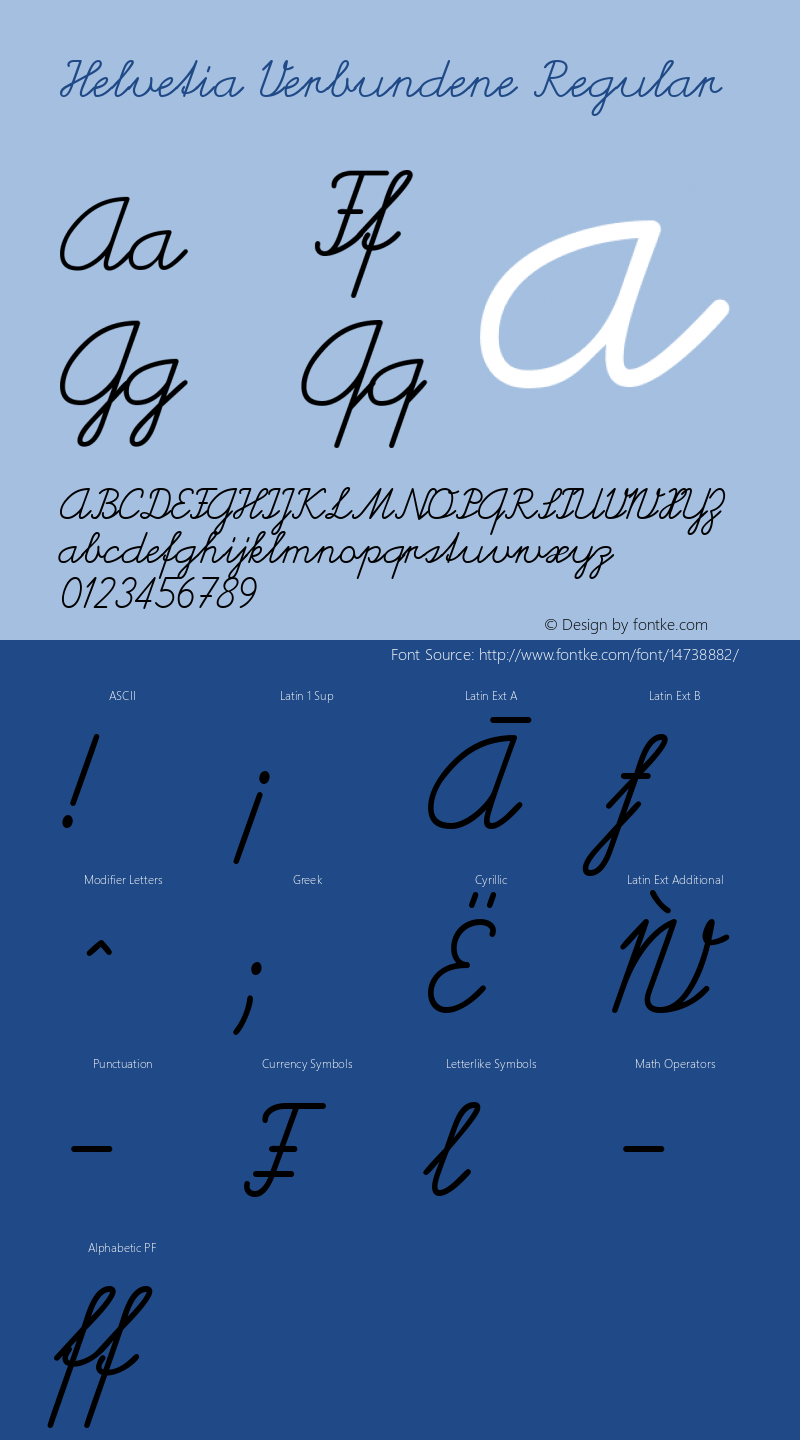 Helvetia Verbundene Regular Version 2.000 Font Sample