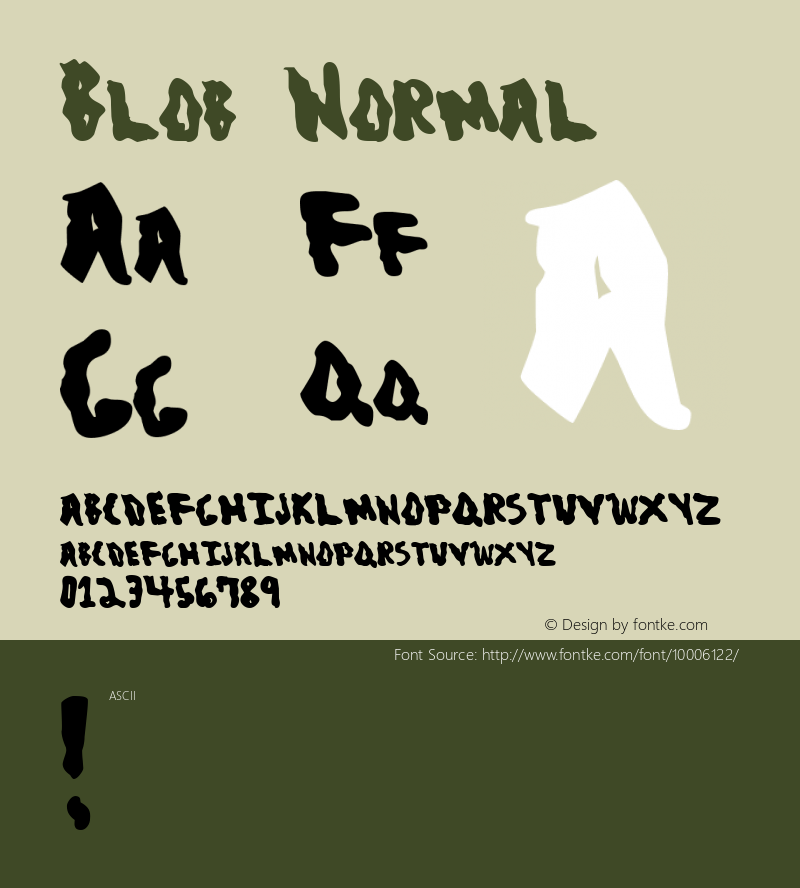 Blob Normal 1.0 Fri Jan 02 20:57:28 1998 Font Sample