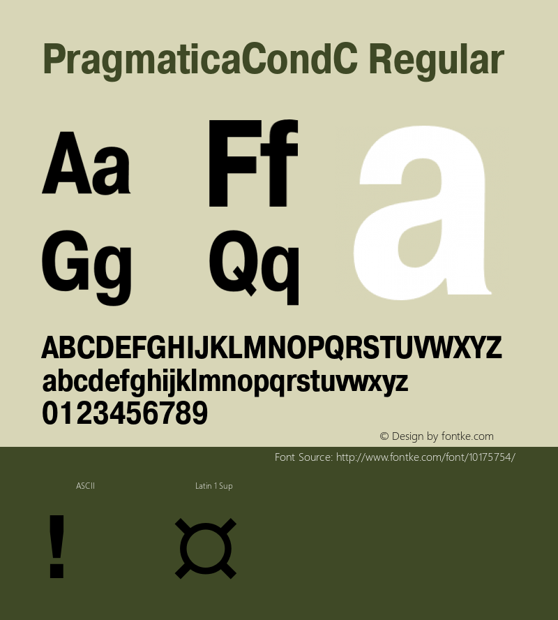 PragmaticaCondC Regular 001.000 Font Sample