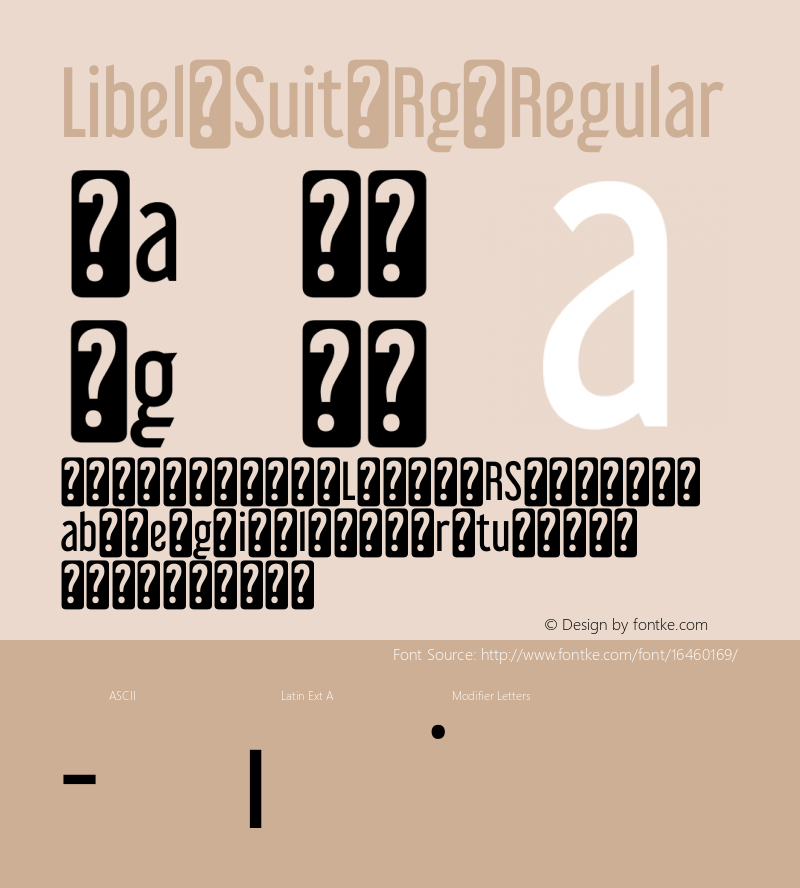 Libel Suit Rg Regular Version 7.000 Font Sample