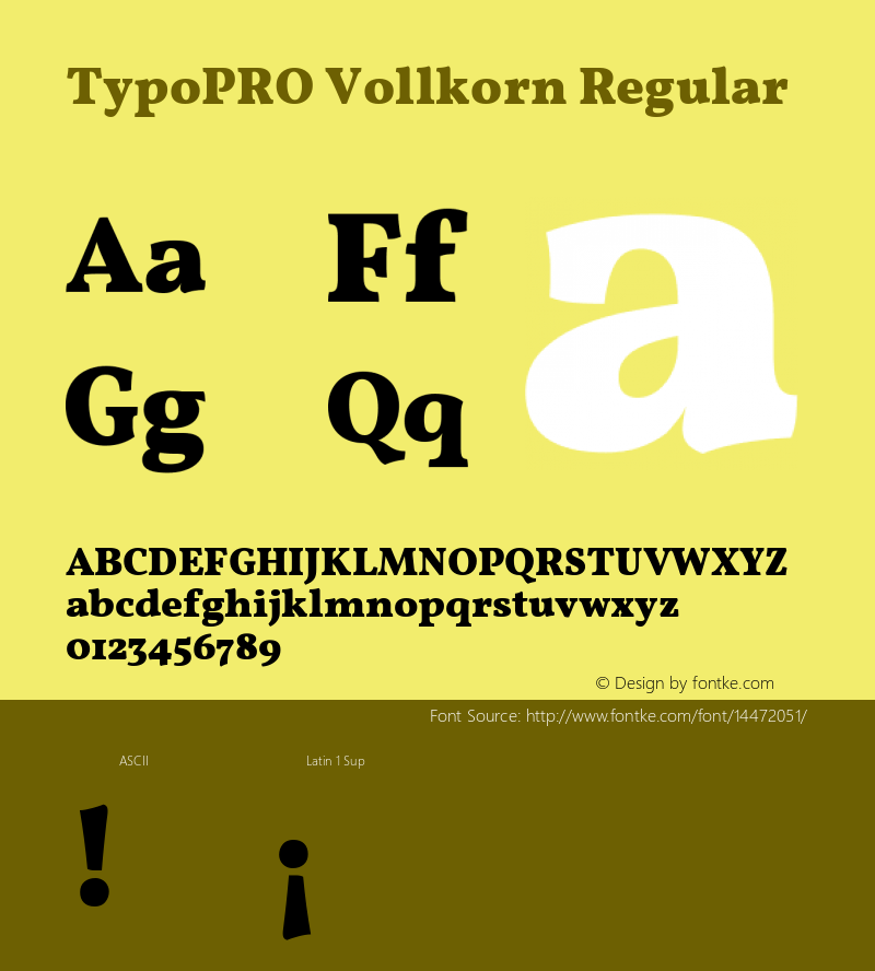 TypoPRO Vollkorn Regular Version 2.001 Font Sample