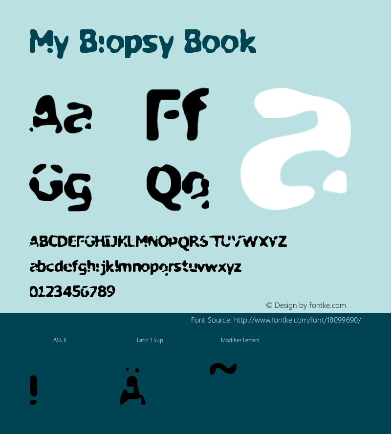 My Biopsy Book Version 1999; 1.0, Made with Font Sample