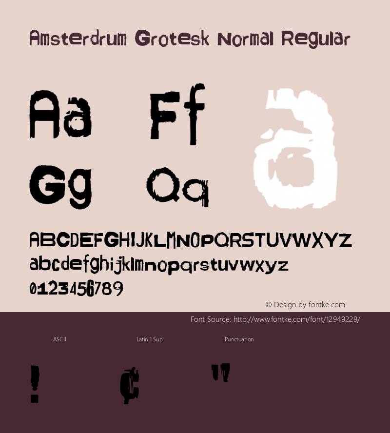 Amsterdrum Grotesk Normal Regular Version 1.000 Font Sample