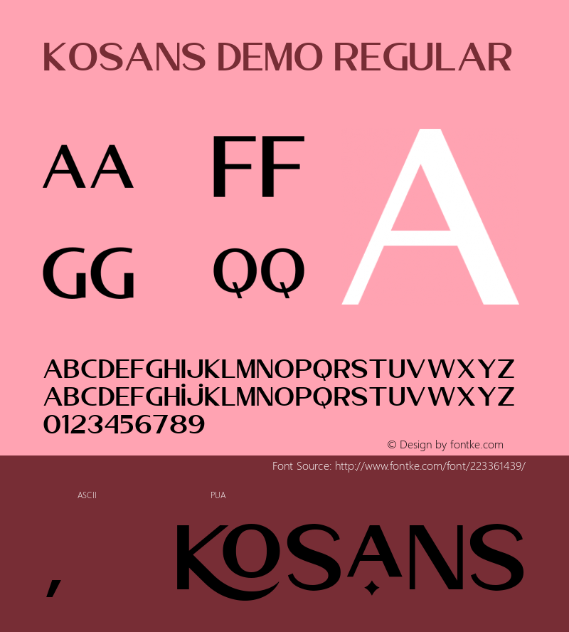 Kosans DEMO Regular Version 1.000图片样张