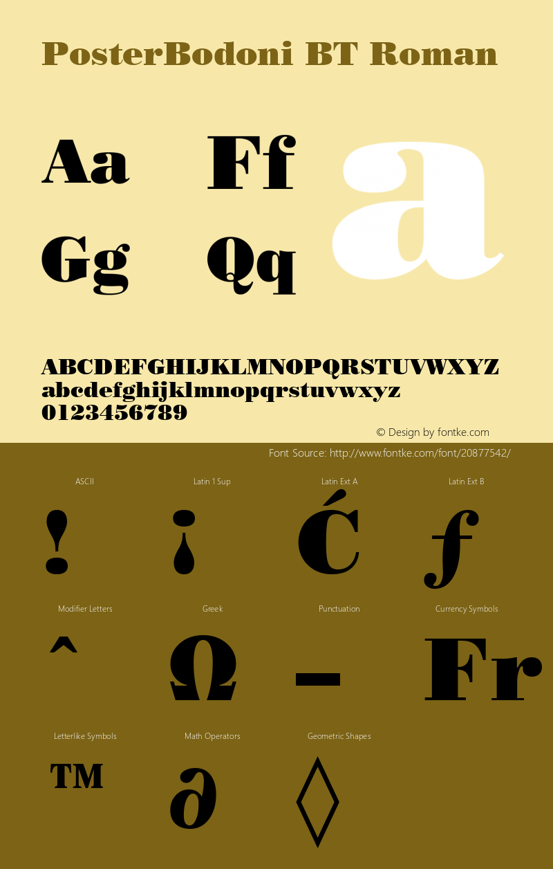 Poster Bodoni BT mfgpctt-v1.53 Friday, January 29, 1993 1:28:33 pm (EST) Font Sample