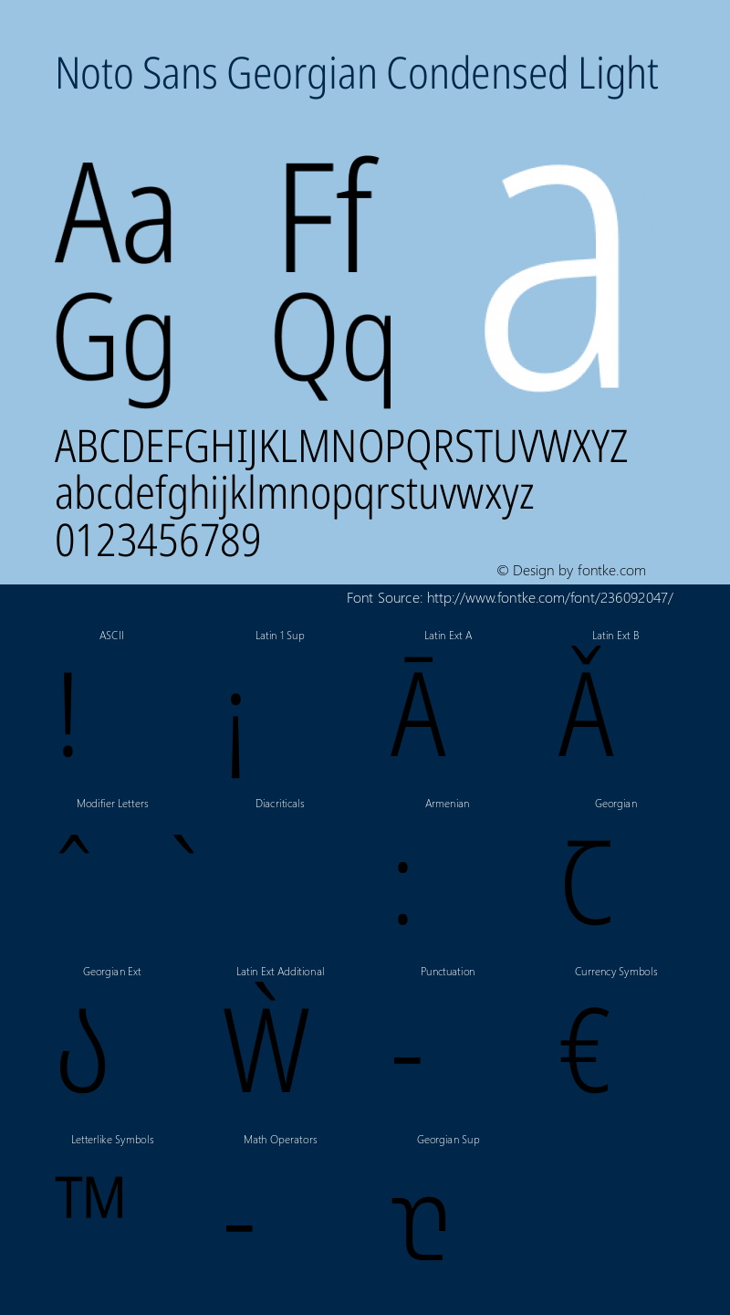 Noto Sans Georgian Condensed Light Version 2.002图片样张