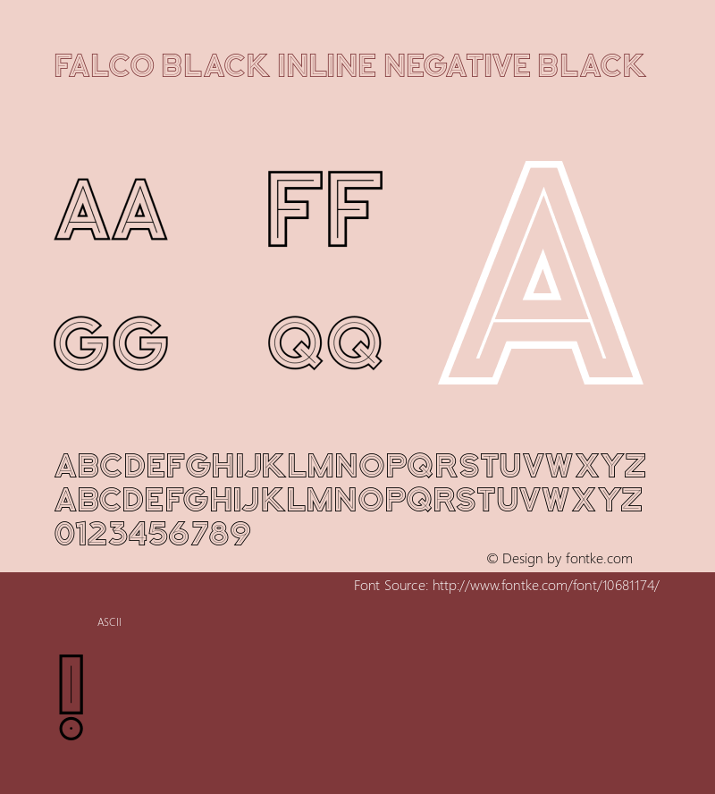 Falco Black Inline Negative Black Version 1.000;PS 001.001;hotconv 1.0.56 Font Sample