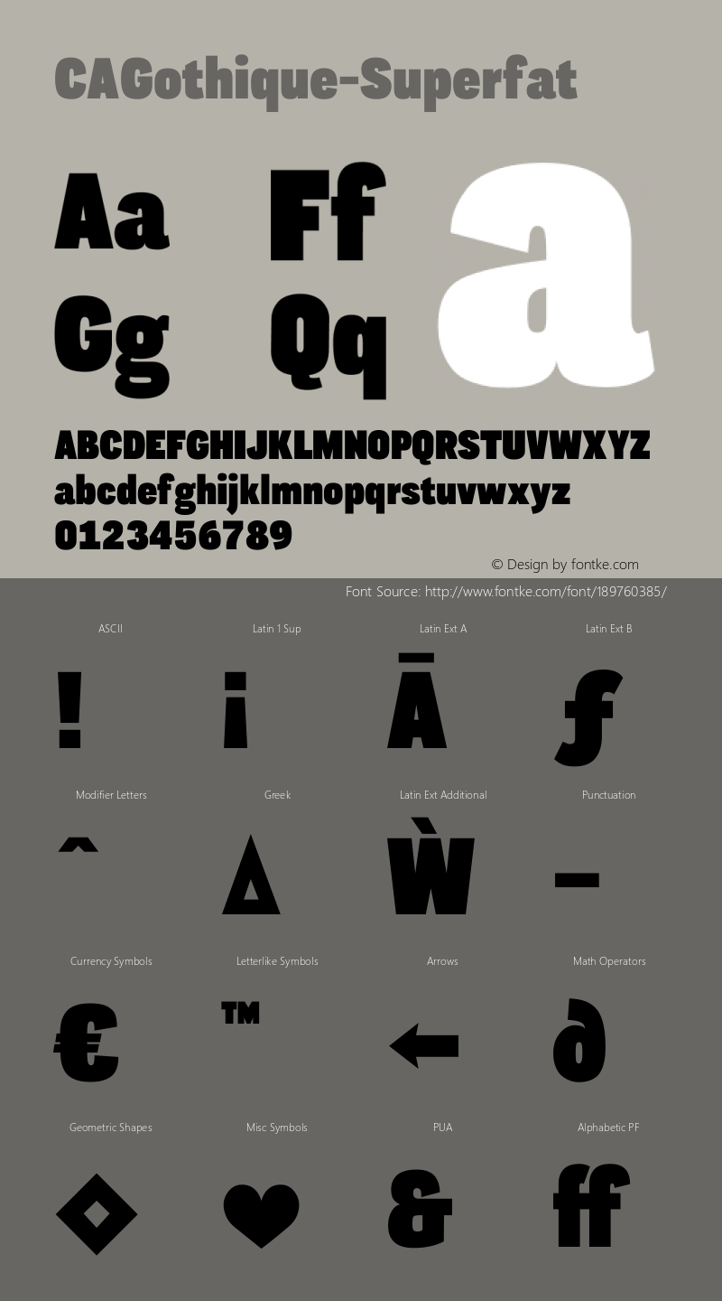 ☞CAGothique-Superfat Version 001.000;com.myfonts.capearcona.ca-gothique-superfat.superfat.wfkit2.3fug图片样张