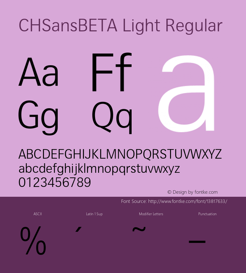 CHSansBETA Light Regular 001.000 Font Sample