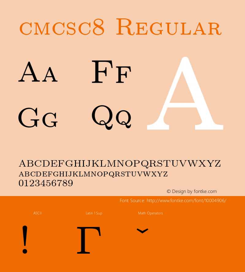 cmcsc8 Regular 1.1/12-Nov-94 Font Sample