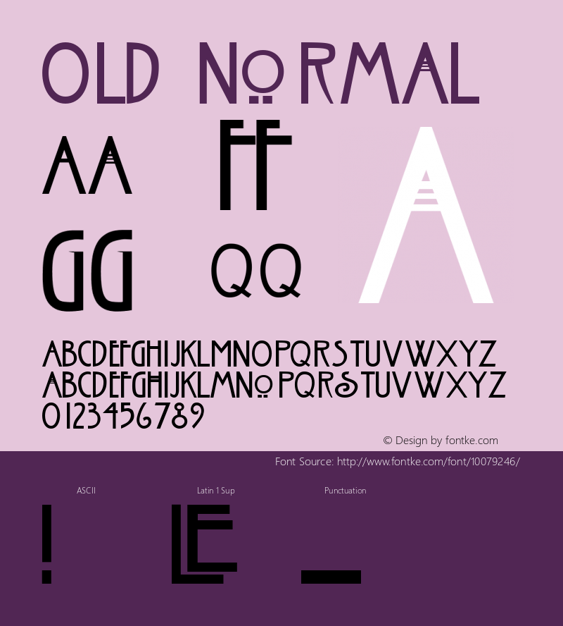 Old Normal Unknown Font Sample