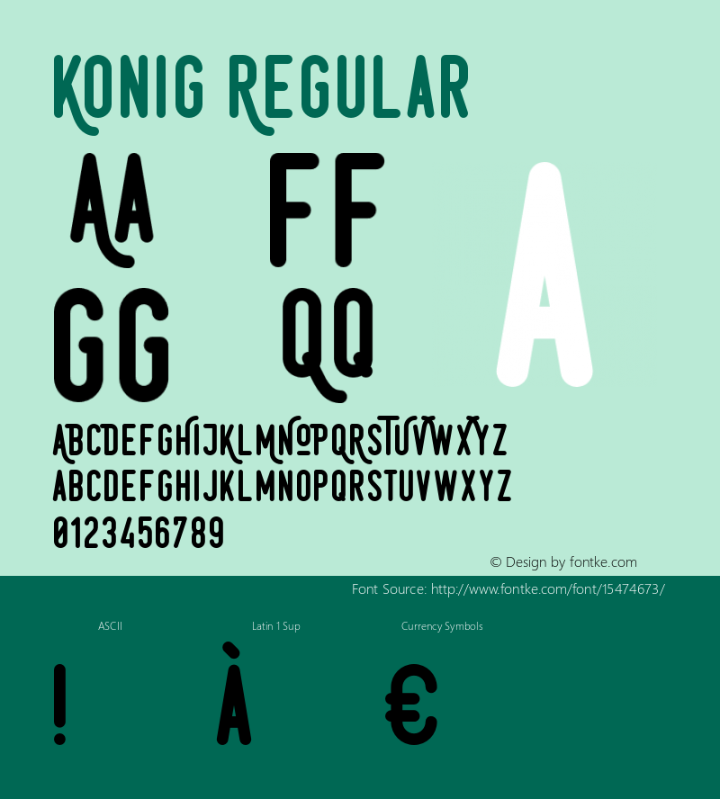 Konig Regular Version 1.000 2015 initial release Font Sample