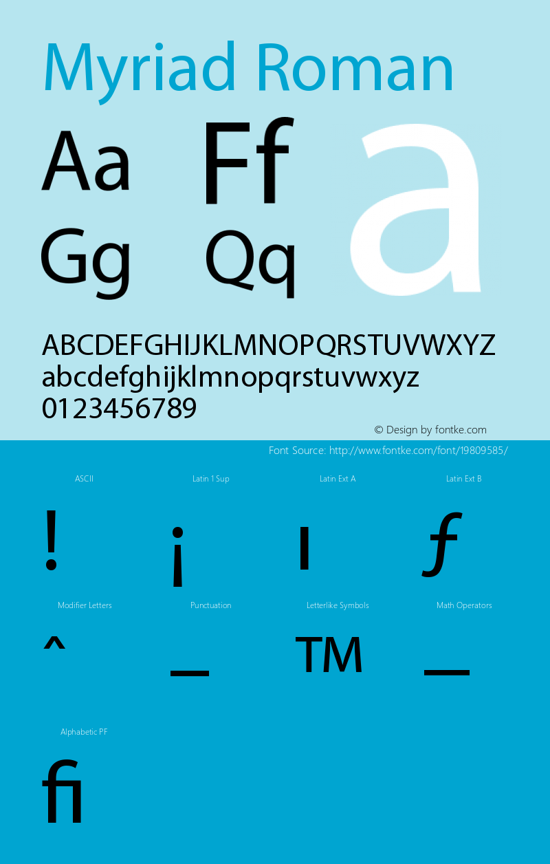 Myriad-Roman 001.000 Font Sample