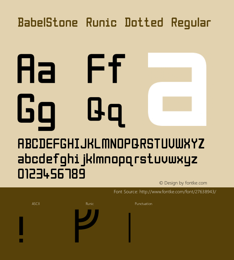 BabelStone Runic Dotted Version 3.002 November 17, 2018 Font Sample
